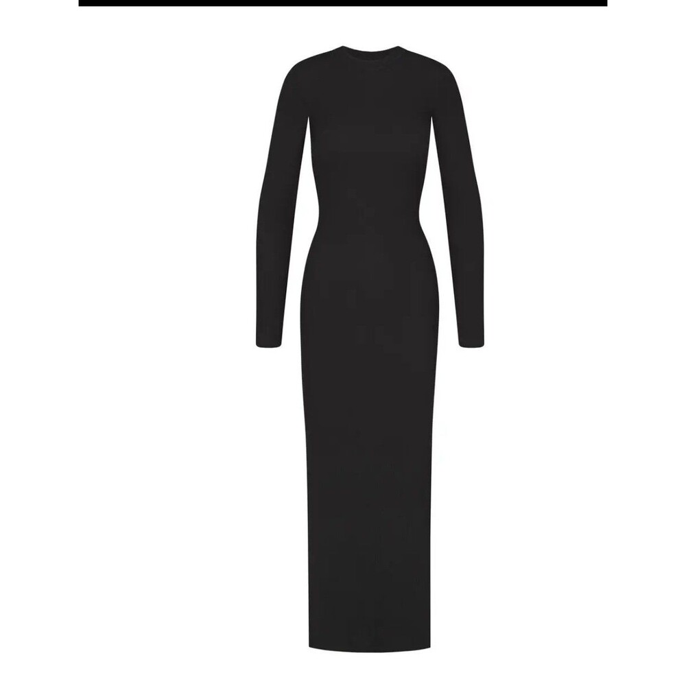 Skims WAFFLE CREW NECK DRESS Ash